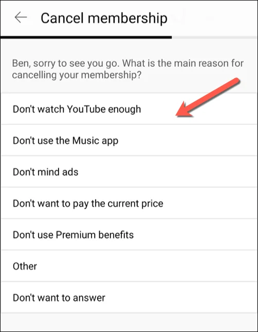 Cara Membatalkan atau Menjeda Langganan YouTube Premium