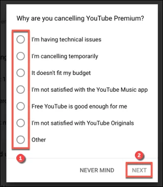 Cara Membatalkan atau Menjeda Langganan YouTube Premium