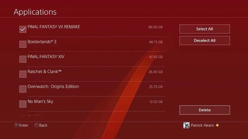 Comment désinstaller des jeux sur PS4