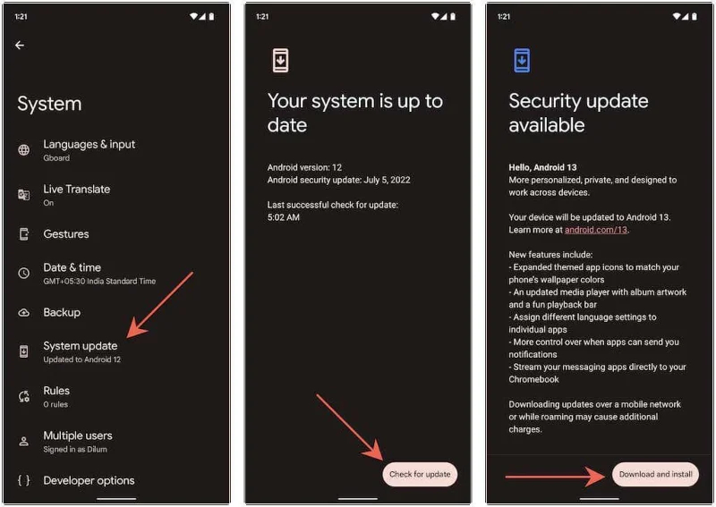 Actualizare sistem Android