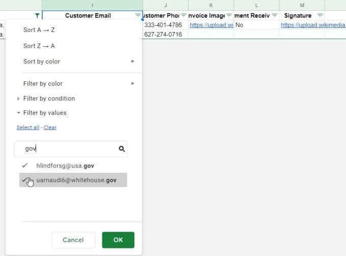 Cara Menapis dalam Helaian Google