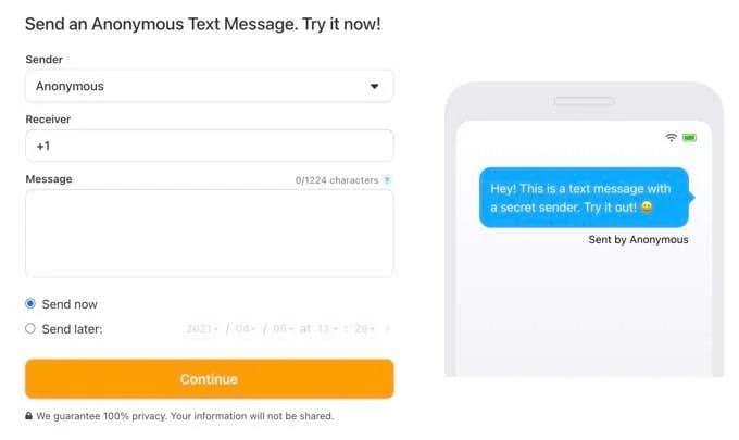 Cara Menghantar Mesej Teks Tanpa Nama Yang Tidak Dapat Dijejaki Kembali kepada Anda