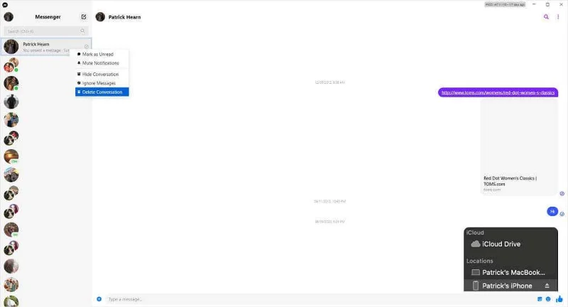 양 당사자의 Facebook 메신저 메시지를 삭제하는 방법