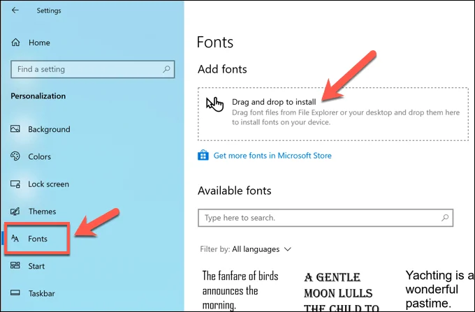 Cum se instalează fonturi pe Windows 10