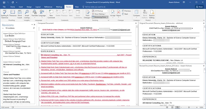 Cara Menggunakan Bandingkan & Gabungkan Dokumen dalam Word
