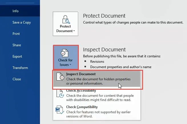 Cara Memadam Metadata Peribadi sepenuhnya daripada Dokumen Microsoft Office