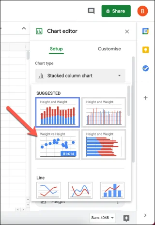 Cum să faci un grafic de dispersie în Foi de calcul Google