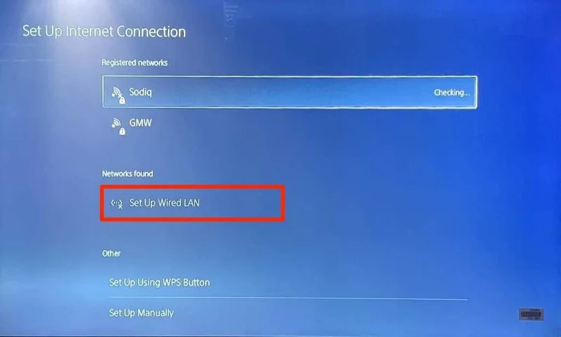 Connexion au réseau filaire PS5
