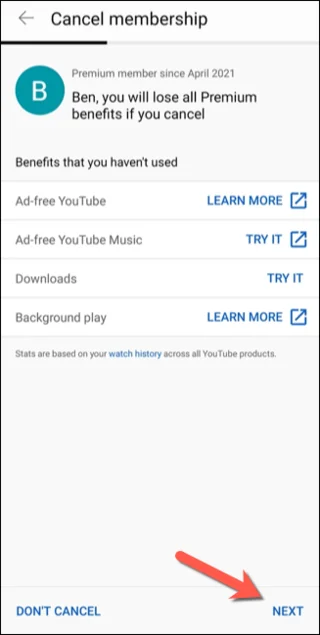 Cara Membatalkan atau Menjeda Langganan YouTube Premium