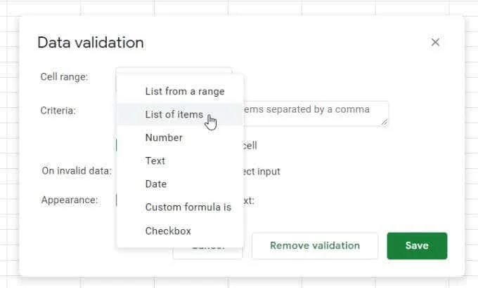 Cum să utilizați listele derulante Google Sheets