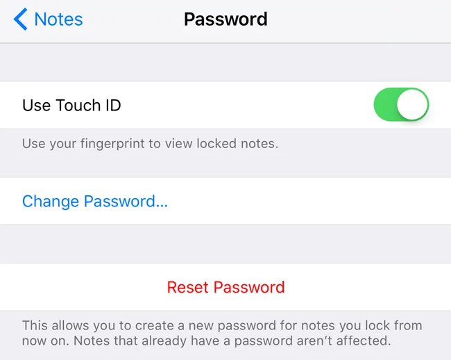 Cara Mengunci Nota dengan Kata Laluan atau Touch ID dalam iOS