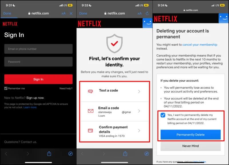 Netflix 계정을 삭제하는 방법