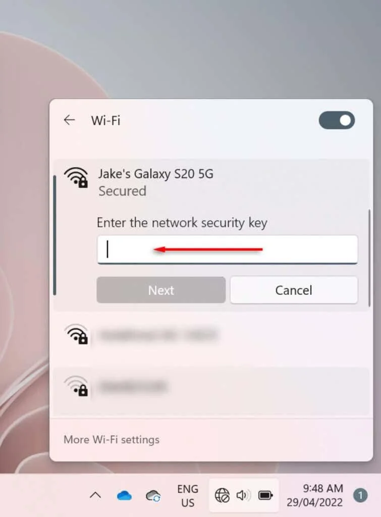 Windows 노트북을 모바일 핫스팟에 연결하는 방법