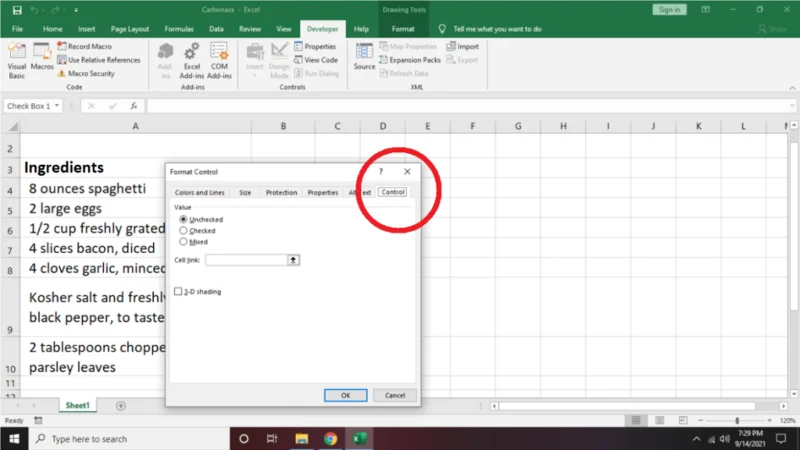 Cara Membuat Senarai Semak dalam Excel