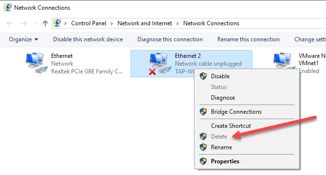 Impossible de supprimer l'adaptateur réseau dans Windows 10&nbsp;?
