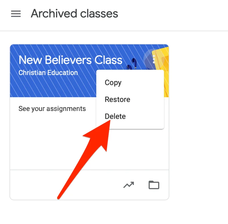 Cara Mengarkib atau Memadam Bilik Darjah Google