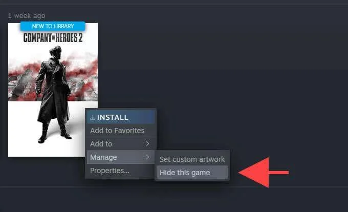 Comment masquer des jeux sur Steam