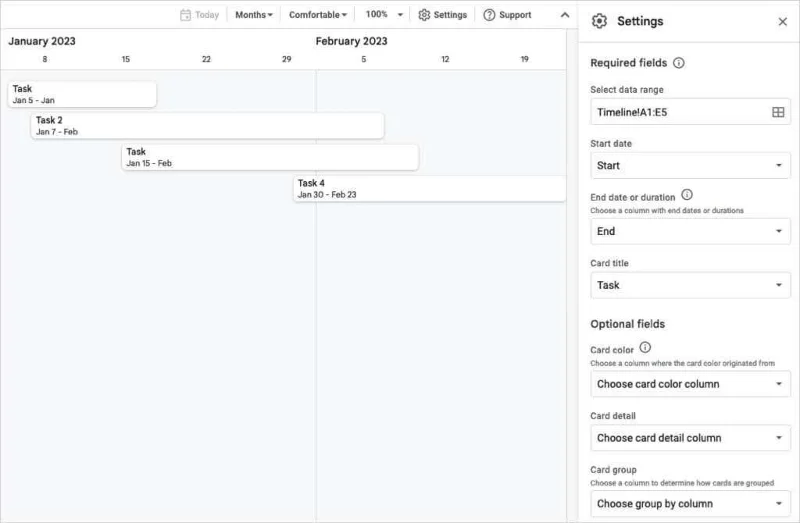 Cara Menggunakan Paparan Garis Masa Helaian Google untuk Mengurus Projek