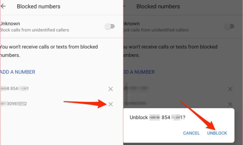 Nyahsekat Nombor daripada Apl Kenalan Google