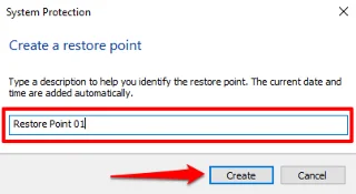 Cum să creați manual un punct de restaurare a sistemului în Windows 10
