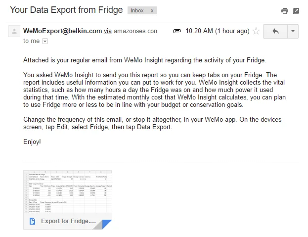 Cara Mengeksport Data Penggunaan Tenaga WeMo ke Excel