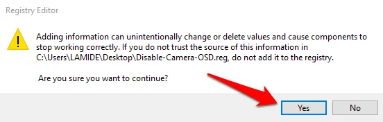 Cum să activați/dezactivați notificările OSD ale camerei web în Windows 10