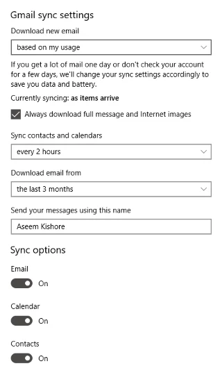 Cum se configurează Gmail în Windows 10