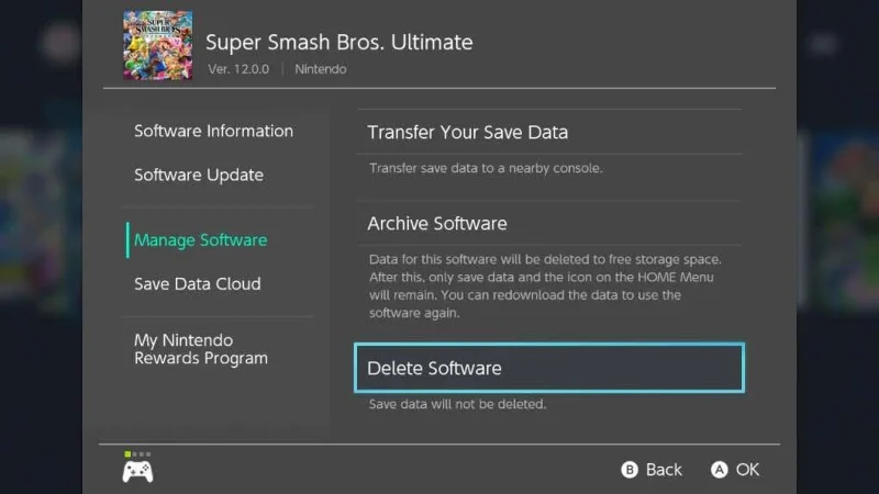 Comment supprimer les données de sauvegarde du jeu sur Nintendo Switch