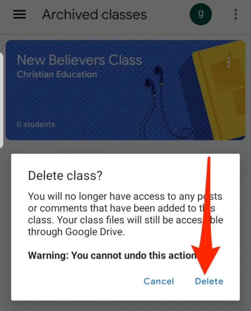 Cara Mengarkib atau Memadam Bilik Darjah Google