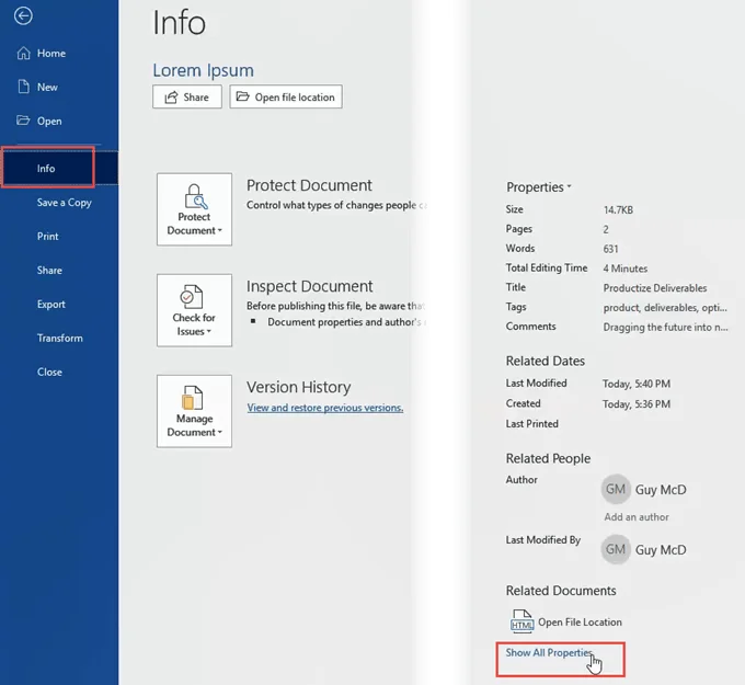 Cara Memadam Metadata Peribadi sepenuhnya daripada Dokumen Microsoft Office
