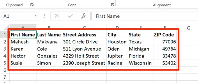 So erstellen Sie Etiketten in Word aus einer Excel-Tabelle