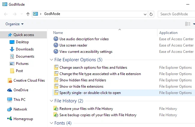 Cum să activați panoul de control God Mode în Windows