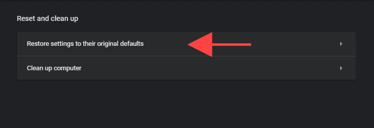 Réinitialiser Chrome