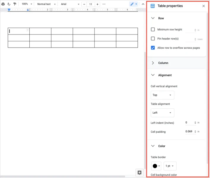 Cum să adăugați, să editați, să sortați și să împărțiți un tabel în Google Docs