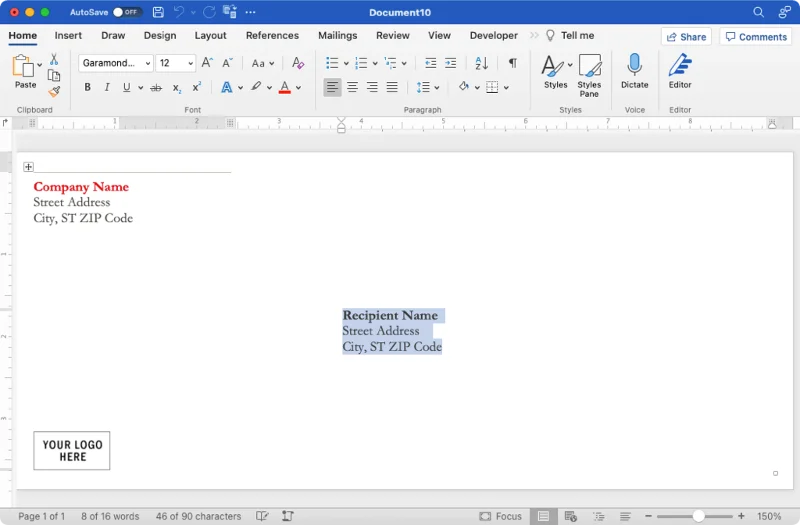 Cara Mencetak pada Sampul Surat dalam Microsoft Word