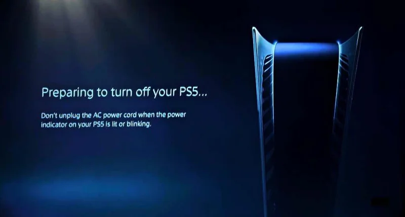 PS5の電源を切った後の画面