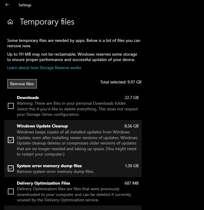 15 moduri de a elibera spațiu pe disc în Windows 10