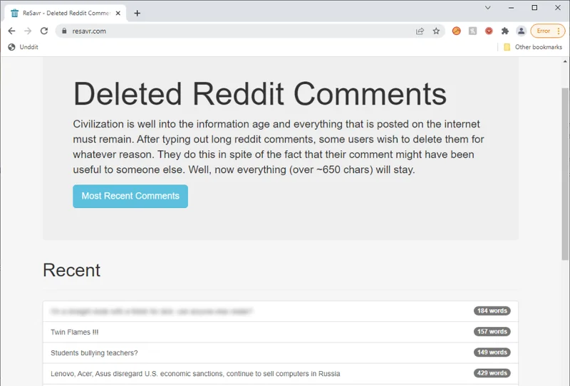 Cum să vizualizați postările Reddit șterse
