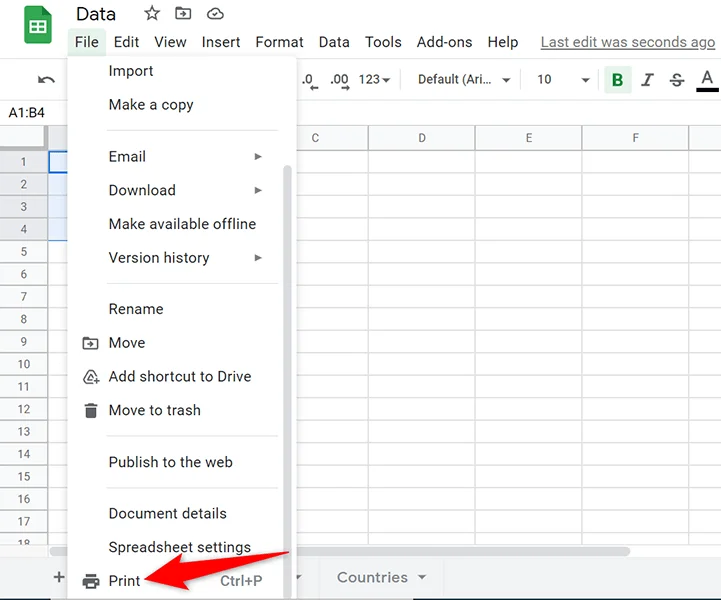Cara Menetapkan Kawasan Cetakan dalam Helaian Google
