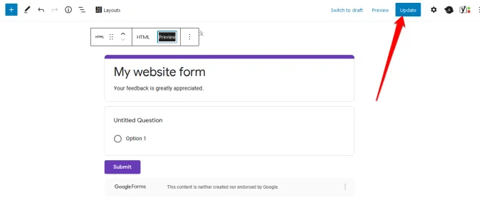Cara Membenamkan Borang Google di Tapak Web Anda