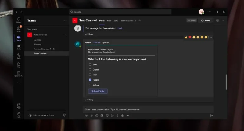 Cara menggunakan alat survei Microsoft Teams