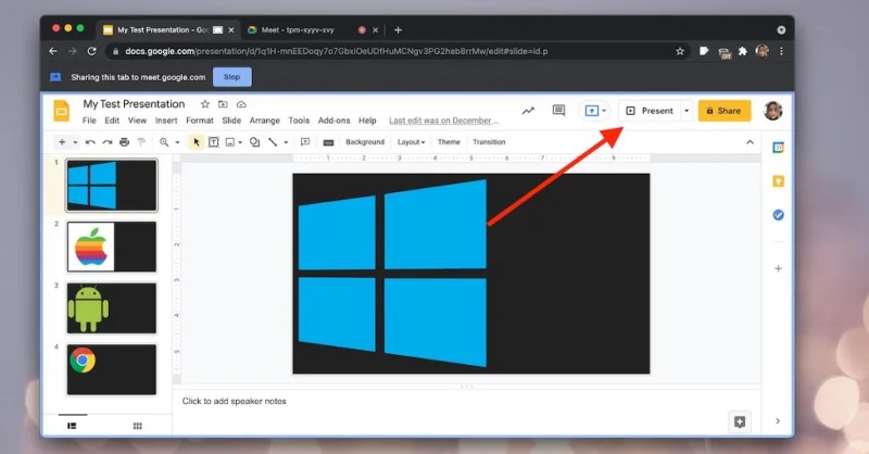 Cara mempresentasikan di Google Meet