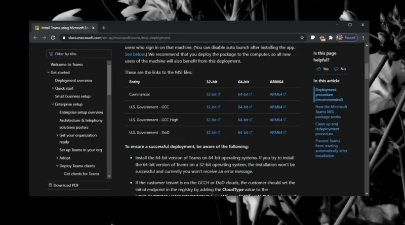 Cara mendapatkan penginstal seluruh mesin Microsoft Teams