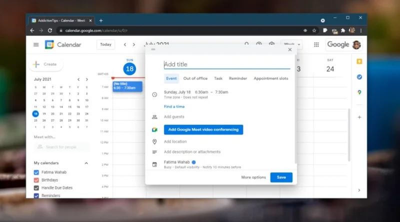 Cara mendapatkan penjadwal rapat Google