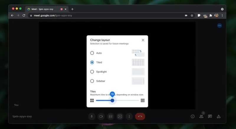 Cara mengaktifkan tampilan kisi Google Meet