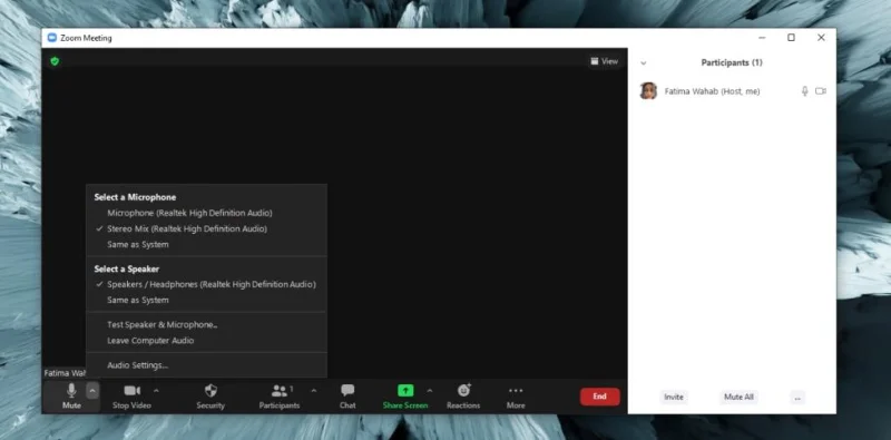 Cara: Membisukan Zoom peserta rapat, audio, dan mikrofon