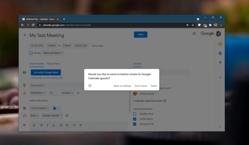 Cara mendapatkan penjadwal rapat Google