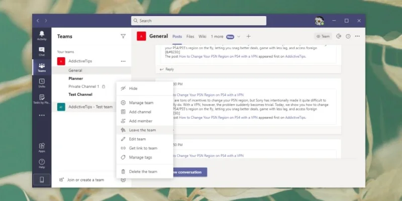 Cara keluar dari Tim Microsoft