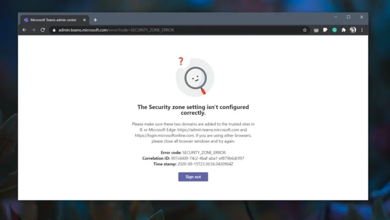Kesalahan Pengaturan Zona Keamanan Tim Microsoft - Inilah Cara Memperbaikinya