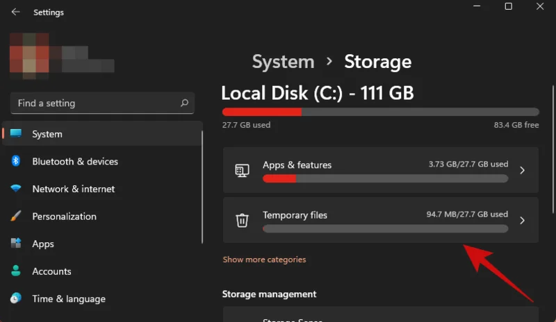 Windows 11에서 임시 파일을 삭제하는 방법